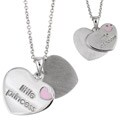 Sterling Essentials Sterling Silver Little Princess Double Charm Necklace