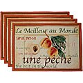 Labels Jukebox truths Peach Label Tapestry Placemats (Set of 4)