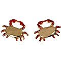 14k White Gold and Red Enamel Children's Crab Earrings