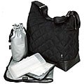 OiOi Black Quilted Hobo Diaper Bag