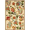 Hand-hooked Transitional Ivory Wool Rug (5'3 x 8'3)