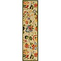 Hand-hooked Transitional Sage Wool Runner (2'6 x 12')