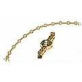 14k Gold Overlay CZ Aztec Motif Tennis Bracelet