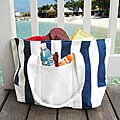 Striped Canvas Tote Bag