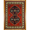 Indo Kazak Red/ Ivory Wool-blend Rug (5'8 x 7'11)