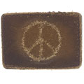 Boston Traveler Unisex Leather Peace Sign Belt Buckle