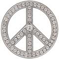 Boston Traveler Unisex Rhinestone Peace Sign Belt Buckle