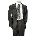 Ferrecci Men's Black Pinstripe Suit