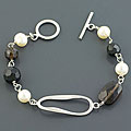 Sterling Silver Multi-gemstone Bracelet (China)