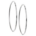 Platifina 2.5 inch Diameter Facetada Hoop Earring