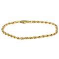 Caribe Gold 14k over Stelring Silver 7-inch Diamond-cut Rope Bracelet (2.8 mm)