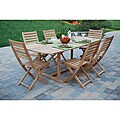 Solid Teak 7-piece Patio Table and Chairs Dining Set