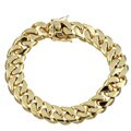 Caribe Gold 14k over Sterling Silver Cuban Link Bracelet