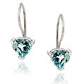 Glitzy Rocks Sterling Silver Blue Topaz Heart Earrings