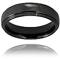 Ceramic Ridged Edge Brushed and Polished Ring (6 mm)