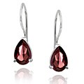 Glitzy Rocks Sterling Silver Garnet Teardrop Earrings