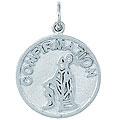 Sterling Silver Confirmation Boy and Bishop Disc Charm