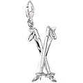 Sterling Silver Snow Skis and Poles Charm