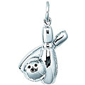 Sterling Silver Bowling Pins and Ball Charm