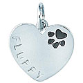 Sterling Silver 'Fluffy' Paw Print Charm