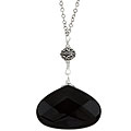 Charming Life Sterling Silver Large Black Onyx Briolette Necklace