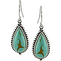 Sterling Silver Turquoise Teardrop Hook Earrings