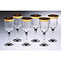 Italian Water Glasses with 14k Gold Trim (Set of 6)