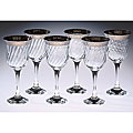 Italian Wine Glasses with Silver Trim (Set of 6)