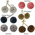 10k Yellow Gold Crystal Ball Earrings