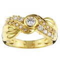 Knowledge waves Diamond Tdm base 18k Gold 1/2ct TDW Diamond Swirl Ring (G-H, SI) (Size 6.75)