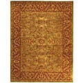 Free indicative roadmap for Mahal rug Free Handmade Taj Mahal Green/ Rust Wool Rug (6' x 9')
