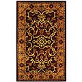 Handmade Taj Mahal Burgundy/ Gold Wool Rug (3' x 5')