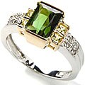 Michael Valitutti 14k Gold Tourmaline/ 1/10ct TDW Diamond Ring