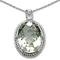 Genuine Green Amethyst Sterling Silver Pendant