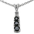 Silver Genuine Sapphire and Topaz Necklace