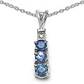 Sterling Silver Blue Sapphire/ Diamond Accent Necklace