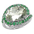 5.75ctw Genuine Green Amethyst & Emerald Ring