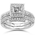 14k Gold 1 1/4ct TDW Diamond Halo Bridal Ring Set (H-I, I1-I2)