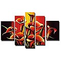 'Forbidden Flowers' 5-piece Hand-painted Canvas