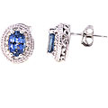 Michael Valitutti 14k Gold 1/6ct TDW Diamond Sapphire Earrings