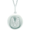 14k White Gold Diamond Initial 'M' Disc Necklace