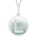 14k White Gold Diamond Initial 'L' Disc Necklace