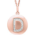 14k Rose Gold Diamond Initial 'D' Disc Necklace
