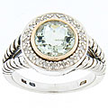 Meredith Leigh 14k Gold/ Silver Amethyst/ 1/10ct TDW Diamond Ring (H-I, I2-I3)