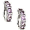 Glitzy Rocks Sterling Silver Rose DeFrance Amethyst Earrings