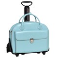 McKlein Blue Glen Ellyn Leather Detachable-Wheeled Laptop Case