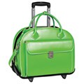 McKlein Green Glenn Ellyn Leather Detachable Wheeled Laptop Case