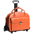 McKlein Orange Glen Ellyn Leather Detachable-wheeled Laptop Case