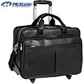 McKlein Roosevelt Black Leather 17-inch Detachable-wheeled Laptop Case