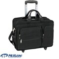McKlein Black Clinton 17in. Detachable-Wheeled Laptop Case